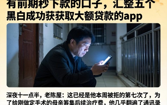 有前期秒下款的口子，汇整五个黑户成功获取大额贷款的app