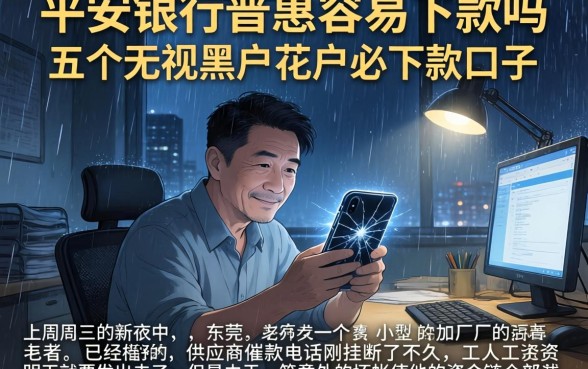 平安银行普惠容易下款吗，条列五个无视黑户花户必下款口子