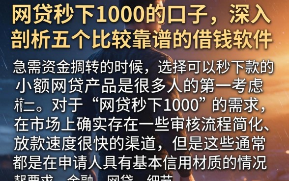 网贷秒下1000的口子，深入剖析五个比较靠谱的借钱软件