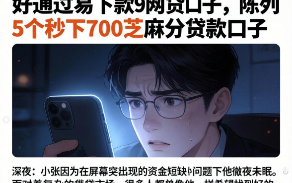 好通过易下款的网贷口子，陈列5个秒下700芝麻分贷款口子
