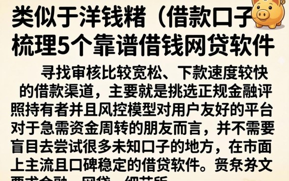 类似于洋钱罐的借款口子，梳理5个靠谱借钱网贷软件