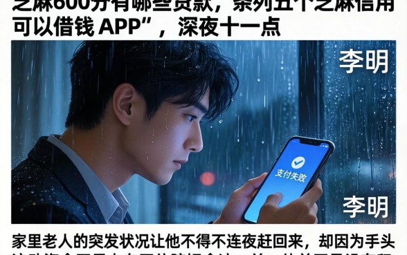 芝麻600分有哪些贷款，条列五个芝麻信用可以借钱的app