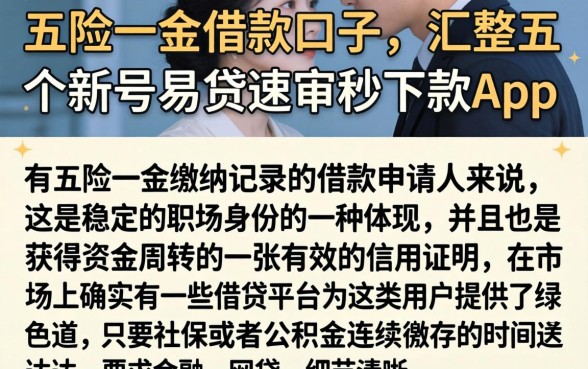五险一金借款口子,汇整五个新号易贷速审秒下款app