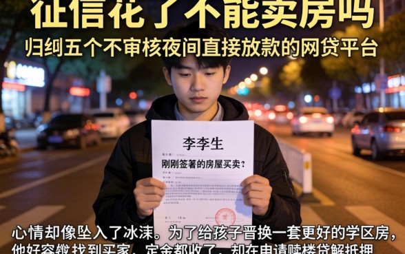 征信花了不能卖房吗，归纳五个不审核夜间直接放款的网贷平台