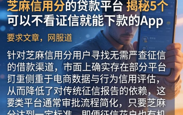 芝麻信用分的贷款平台，揭秘5个可以不看征信就能下款的app