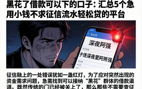 黑花了借款可以下的口子，汇总5个急用小钱不求征信流水轻松贷的平台