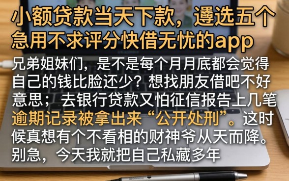 小额贷款当天下款，遴选五个急用不求评分快借无忧的app