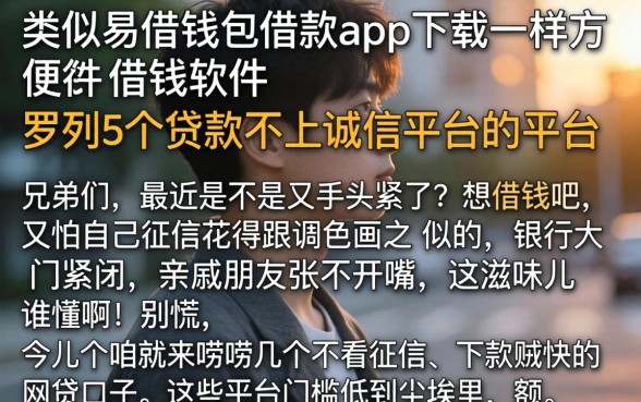 类似易借钱包借款app下载一样方便的借钱软件，罗列5个贷款不上诚信平台的平台