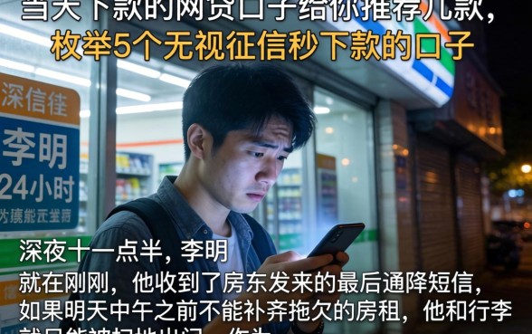 当天下款的网贷口子给你推荐几款,枚举5个无视征信秒下款的口子
