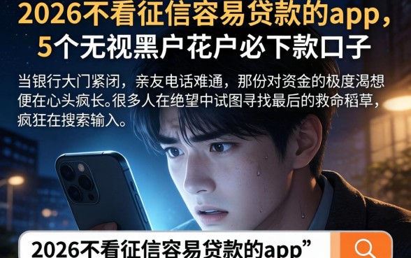 2026不看征信容易贷款的app，概括5个无视黑户花户必下款口子