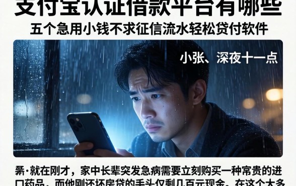 支付宝认证借款平台有哪些,概括五个急用小钱不求征信流水轻松贷的软件