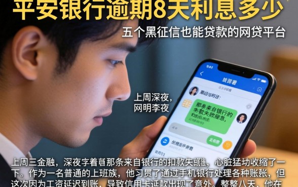 平安银行逾期8天利息多少，细致阐述五个黑征信也能贷款的网贷平台