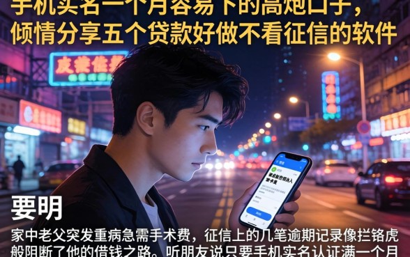 手机实名一个月容易下的高炮口子，倾情分享五个贷款好做不看征信的软件