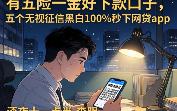 有五险一金好下款的口子，概括五个无视征信黑白100%秒下网贷app