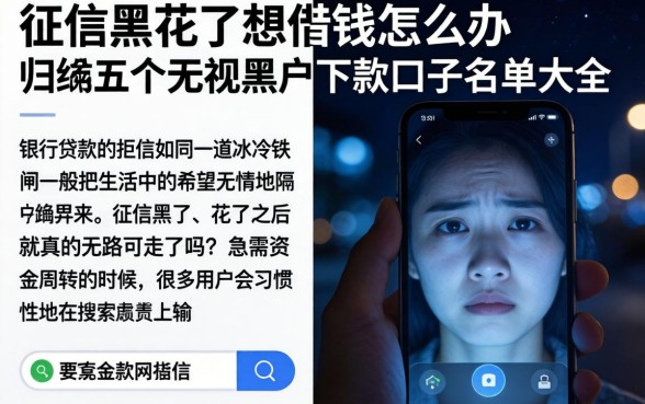 征信黑花了想借钱怎么办，归纳五个无视黑户下款口子名单大全