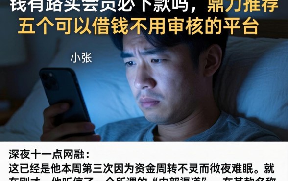 钱有路买会员必下款吗，鼎力推荐五个可以借钱不用审核的平台