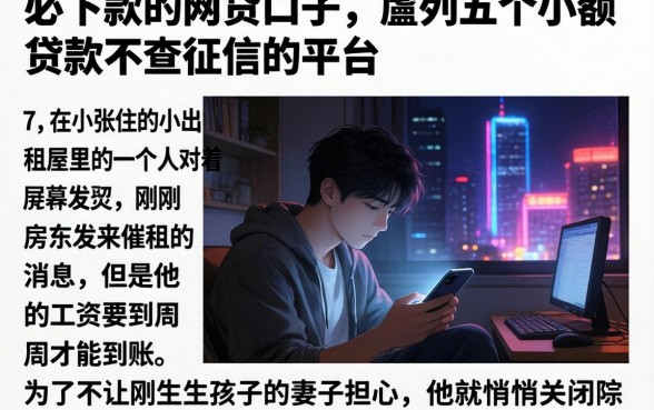 必下款的网贷口子，胪列五个小额贷款不查征信的平台