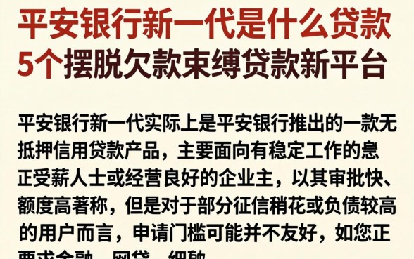 平安银行新一代是什么贷款，细致阐述5个摆脱欠款束缚贷款新平台
