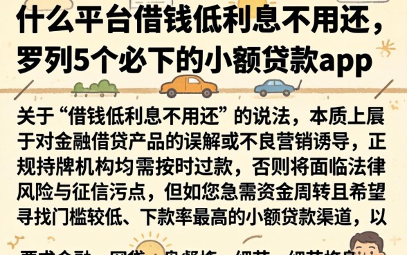 什么平台借钱低利息不用还，罗列5个必下的小额贷款app