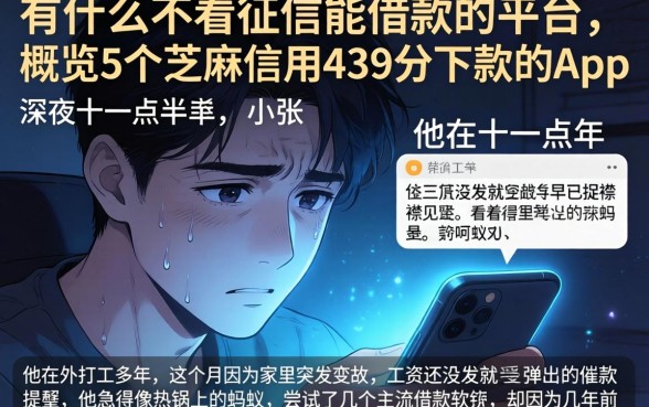 有什么不看征信能借款的平台，概览5个芝麻信用439分下款的app