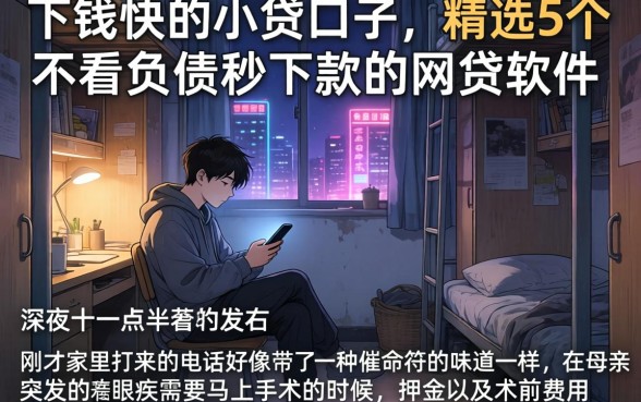 下钱快的小贷口子，精选5个不看负债秒下款的网贷软件