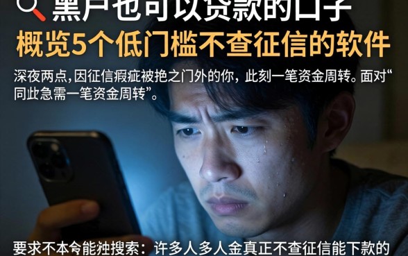 黒户也可以贷款的口子，概览5个低门槛不查征信的软件