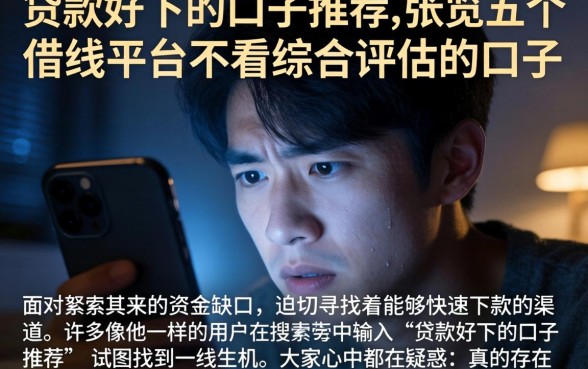 贷款好下的口子推荐,概览五个借钱平台不看综合评估的口子