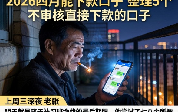 2026四月能下款的口子，整理5个不审核直接下款的口子