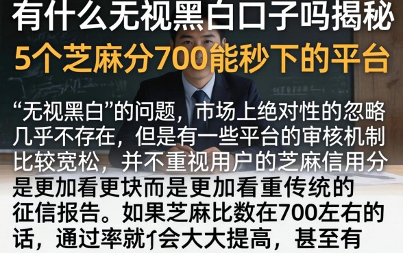 有什么无视黑白的口子吗，揭秘5个芝麻分700能秒下的平台