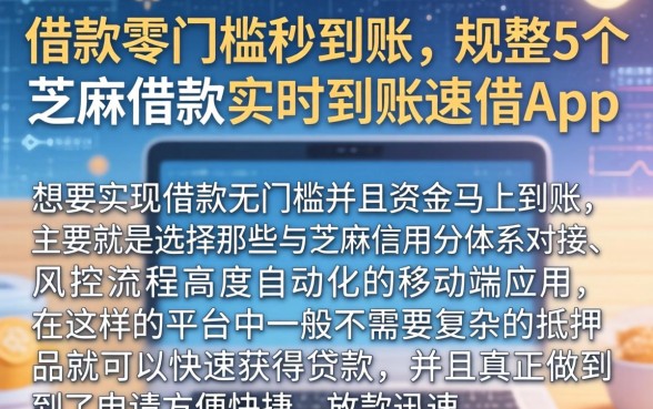 借款零门槛秒到账，规整5个芝麻借款实时到账速借app