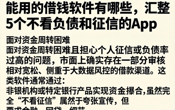 能用的借钱软件有哪些，汇整5个不看负债和征信的app