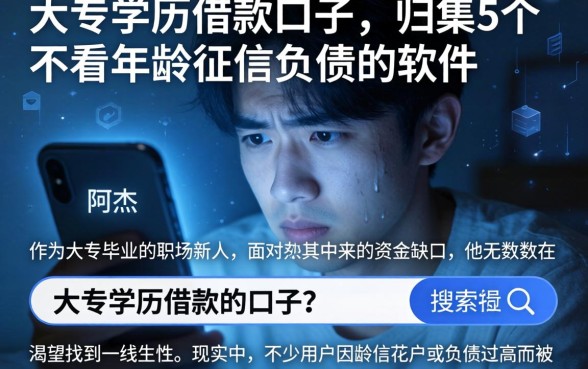 大专学历借款的口子，归集5个不看年龄征信负债的软件