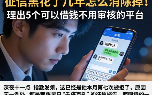 征信黑花了几年怎么消除掉，理出5个可以借钱不用审核的平台