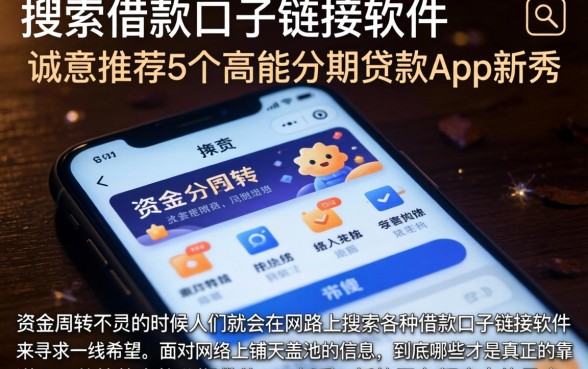 搜索借款口子链接的软件,诚意推荐5个高能分期贷款app新秀