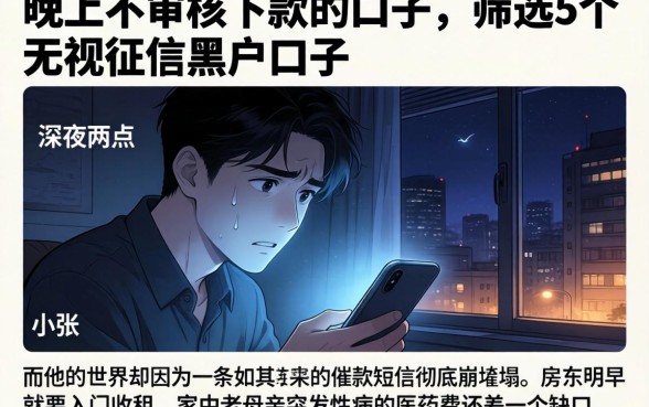 晚上不审核下款的口子，筛选5个无视征信黑户口子