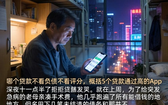 哪个贷款不看负债不看评分，概括5个贷款通过高的app