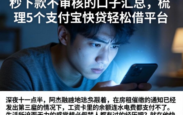 秒下款不审核的口子汇总，梳理5个支付宝快贷轻松借平台