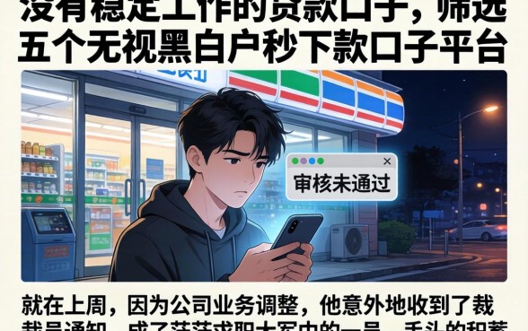没有稳定工作的贷款口子，筛选五个无视黑白户秒下款口子平台