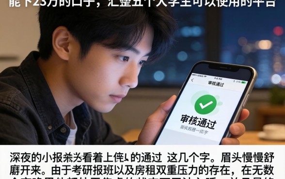能下23万的口子，汇整五个大学生可以使用的平台