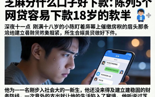 芝麻分什么口子好下款，陈列5个网贷容易下款18岁的软件