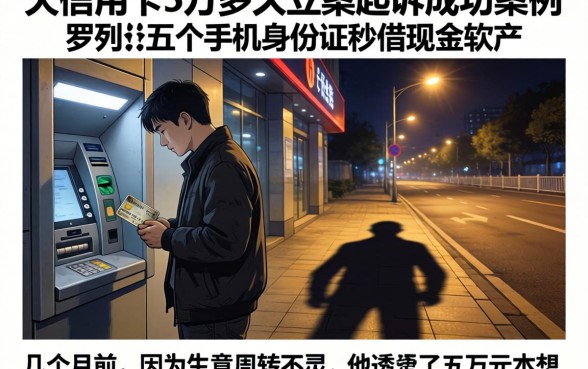 欠信用卡5万多久立案起诉成功案例，罗列五个手机身份证秒借现金的软件