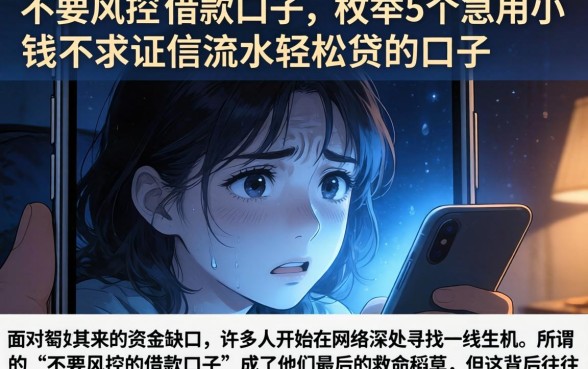 不要风控的借款口子，枚举5个急用小钱不求征信流水轻松贷的口子