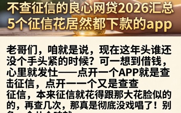 不查征信的良心网贷2026，汇总5个征信花居然都下款的app