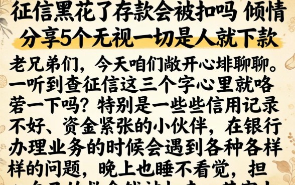 征信黑花了存款会被扣吗，倾情分享5个无视一切是人就下款