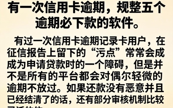 有一次信用卡逾期，规整五个逾期必下款的软件