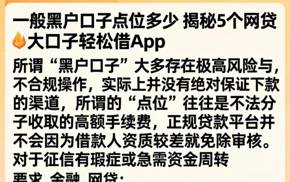 一般黑户口子点位多少，揭秘5个网贷大口子轻松借app