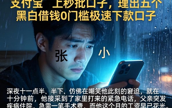 支付宝上秒批的口子，理出五个黑户借钱0门槛极速下款口子