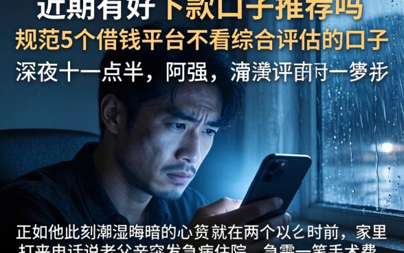 近期有好下款的口子推荐吗，规整5个借钱平台不看综合评估的口子