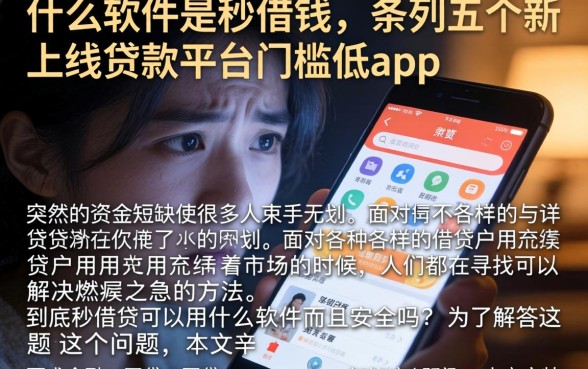 什么软件是秒借钱，条列五个新上线贷款平台门槛低app