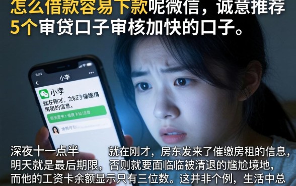 怎么借款容易下款呢微信，诚意推荐5个审贷口子审核加快的口子